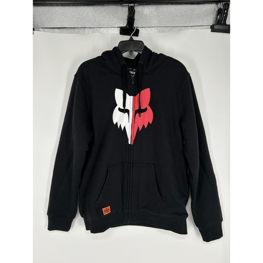 Fox Racing Sasquatch Hoodie Sherpa Fleece Lined Full Zip Up Jacket‎ Y2K Graphic